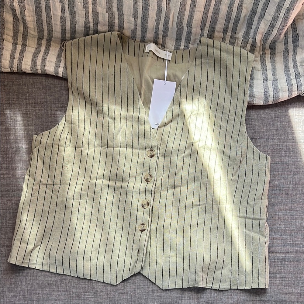 Striped Button-Up Vest